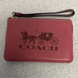 Coach embossed Pink mauve Wristlet EUC